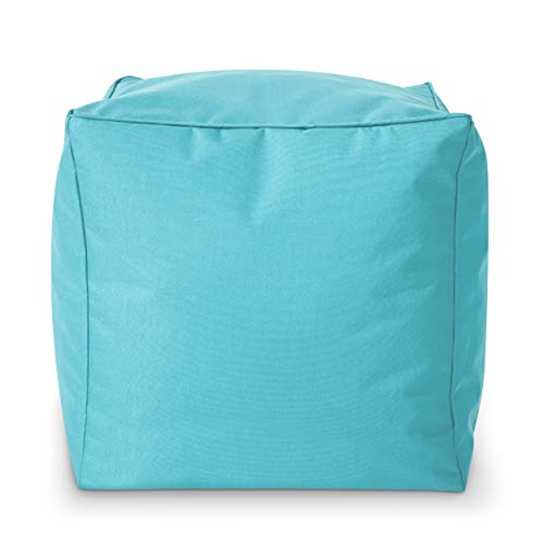 Green Bean Outdoor © Square Dice - Tabouret Sac à Haricots - 40x40x40 cm - Intérieur & extérieur - Lavable - Pouf Sac à Haricots, Coussin de Pied - pour Enfants & Adultes - Aquamarine